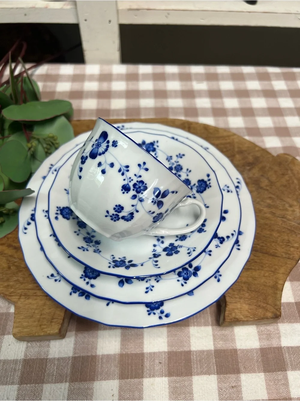 Vintage Noritake Elegance in blue dinnerware plates cup replacement blue white